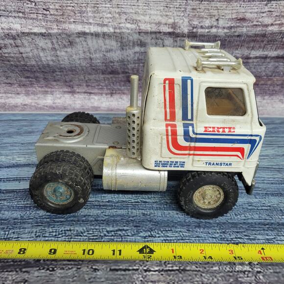 Vtg Ertl transtar Pressed Steel International cabover single axle semi white - Picture 5 of 8